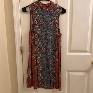 Patterned high-neck dress